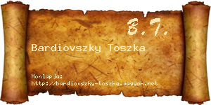 Bardiovszky Toszka névjegykártya